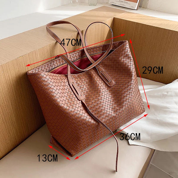 Vävda galler axelväska för kvinnor med stor kapacitet tygväskor Designer lyxig handväska för kvinnor Mode högkvalitativ underarmsväska Brown shoulder bag