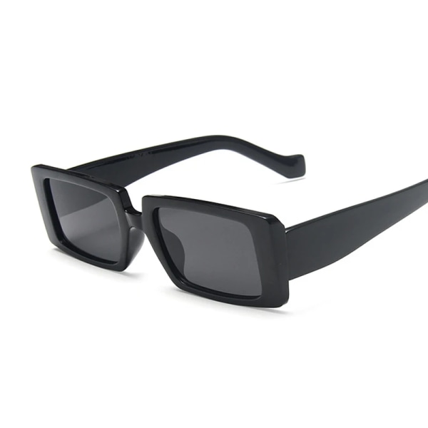 Solglasögon i fyrkantig stil Kvinna Lyxigt märke Resor Små rektangulära solglasögon Kvinnligt mode Transparent Retro Svart Oculos White Gray