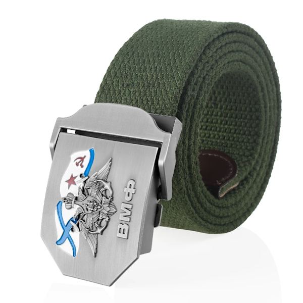 SupSindy Herr&Kvinnor Canvasbälte 3D rysk marinblå ВМФ Metallspänne Jeans Midjeband USSR Militärsoldater Taktiska bälten Mansrem Red 110cm
