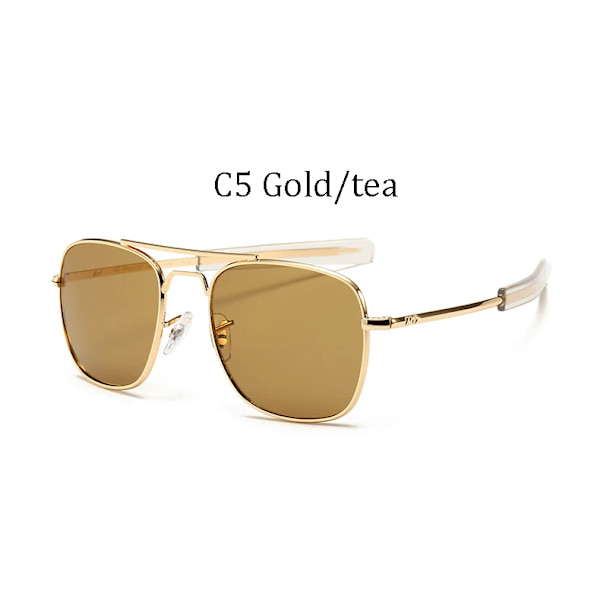 2021 New Fashion pilot Solglasögon Män Märkesdesigner American Army Military Optical AO Solglasögon Oculos de sol 8054 C5 Other