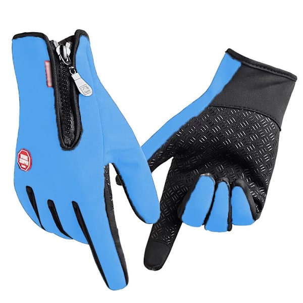 Vinterhandskar Män Kvinnor Cykling Helfinger Pekskärm Thermal Vindtäta Vintervarma handskar för vandring Löpning Körning Blue XL