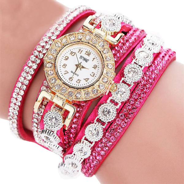 Watch Modeläder med diamantarmband för damklocka Damklockor Casual Noble Elegant Relogio Feminino RRd