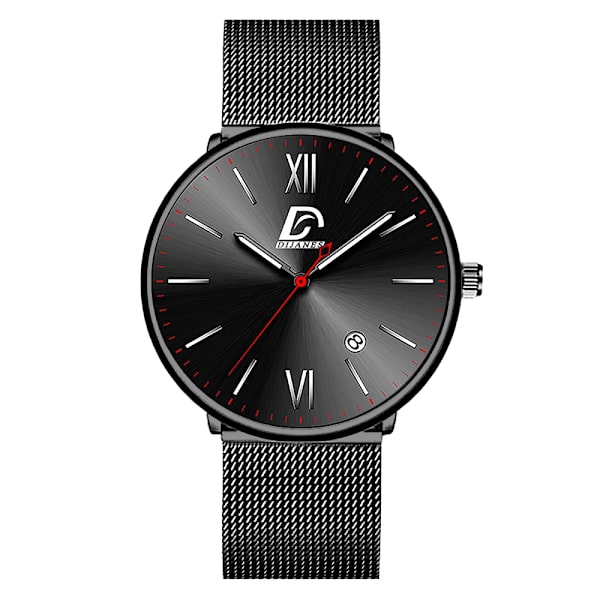 2023 Lyx Herrklockor Guld Armband Rostfritt Stål Mesh Bälte Kvarts Watch Herr Kalender Lysande klocka AS Show 7