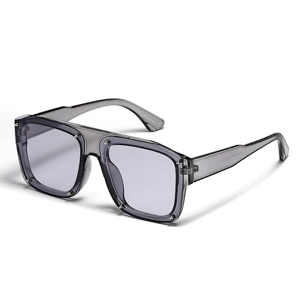 OVZA New Punk Solglasögon Herrmode Oversized solglasögon Dam Rektangel Oculos De Sol Masculino S022 Gray As shown