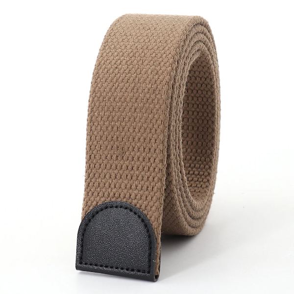 Hot Tactical Canvas Bälte Utan Spänne Joker Utomhus Män Kvinnor Anpassa Förläng Designer Multifunktionell Militär Jeans Bälte Dark khaki 130cm