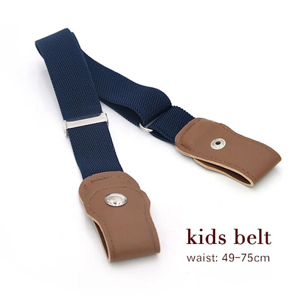 Enkelt Bälte Utan Spänne Elastiska Bälten För Dam Stretchrem Herr Jeans Cintos Utdragbar Barn Pojkar Flickor Cinturon Mujer-rem kids navy blue belt 85-120cm