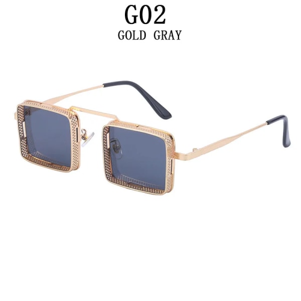 Fyrkantiga punk solglasögon för män Steampunk mode glasögon retro nyanser Vintage Gafas De Sol Vasos Decorativos Occhiali Da Sole Gg G02 other