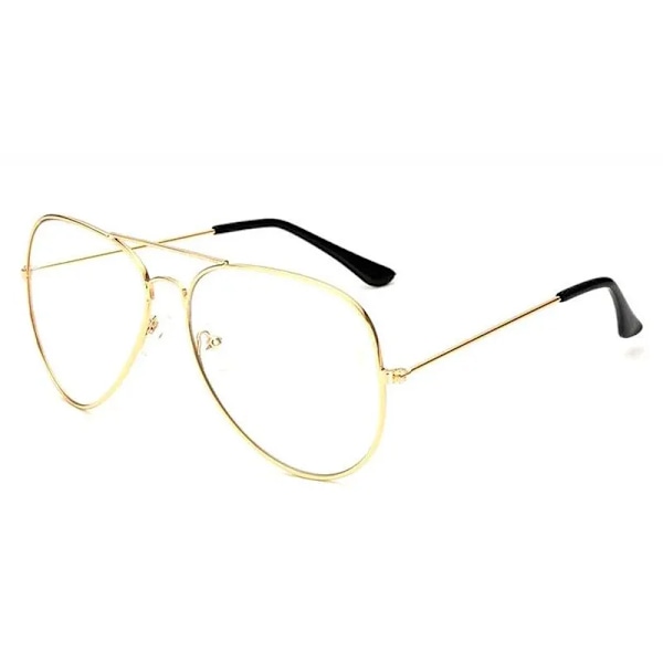 Varumärke Design Klassiska Aviation Solglasögon Dam Spegelkörning Retro Båge Polit Solglasögon Man UV400 Gafas De Sol För Män Gold Clear