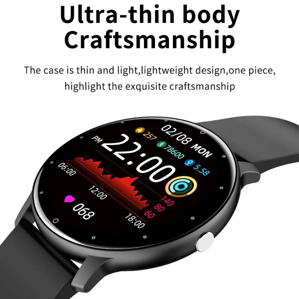 Smart Watch Herr Elegant Dam Smartwatch Puls Sömnmätare Sport Fitness Musik Dam Vattentät Watch add 1 starp(.350)