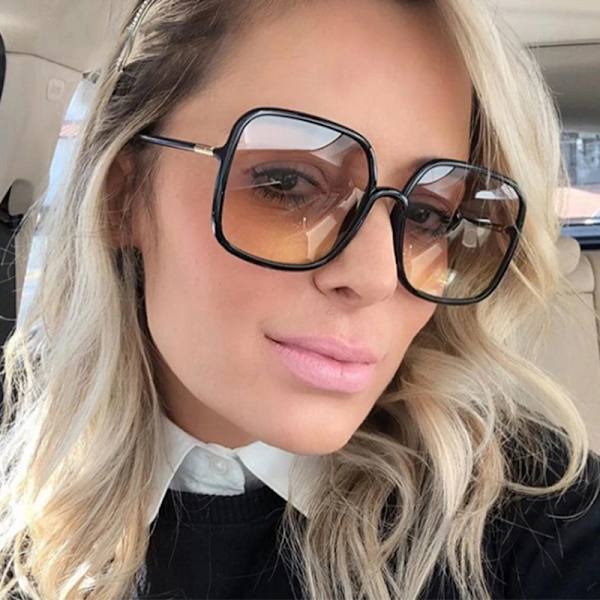 Nya överdimensionerade fyrkantiga solglasögon Mode fyrkantiga damglasögon Herr utomhuskörning Solskyddsglasögon UV400 Gafas De Sol black As Picture