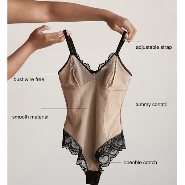 AfruliA Lace Shapewear Bodysuits Korsett Body Shaper Öppen gren Fajas Colombianas Seamless Underwear Dam Daily Deep V Camisole coffee bodysuits L