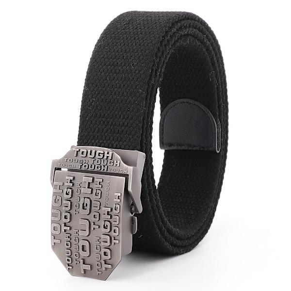 Herrbälten Canvas Herr Högkvalitativ tuff metallspänne Army Militärträning Taktiskt bälte Ny unisex Police Jeans Accessoarer Black 130cm
