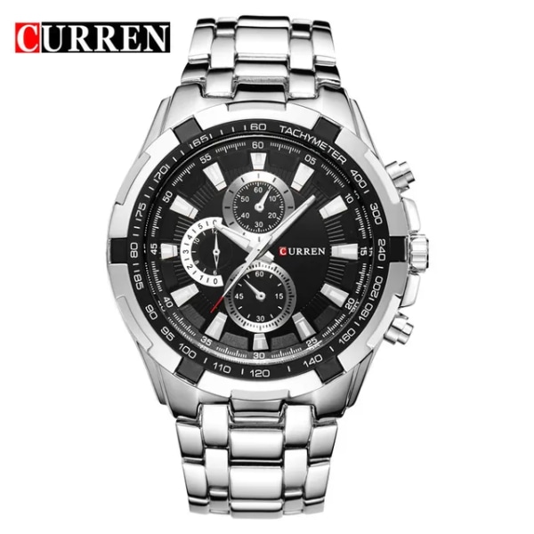 Curren Brand Herr Klockor Lyx Sport Quartz-Watch 30M vattentäta klockor herr helt rostfritt stål Herr Armbandsur relojes 17b