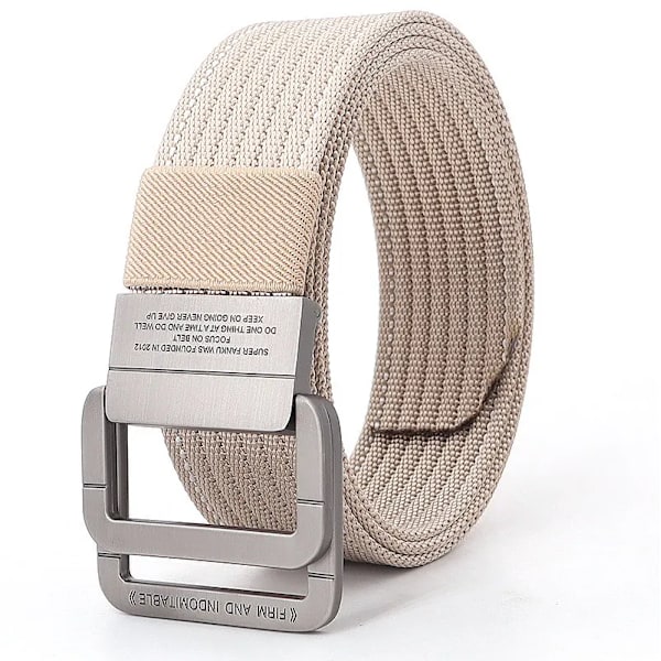 Snygga män Bälten Dubbla ringar Metall Skjutspänne Canvas Stickad Snabbtorkande Jeans Accessoarer Utomhus midjerem Unisex Cinto Color12 130cm
