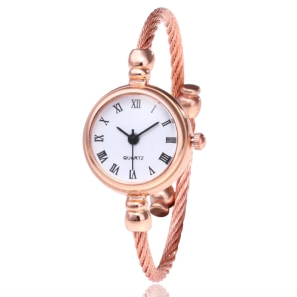 Litet guldarmband Watch i rostfritt stål Retro Dam Quartz Armbandsur Mode Casual Damklockor AC1