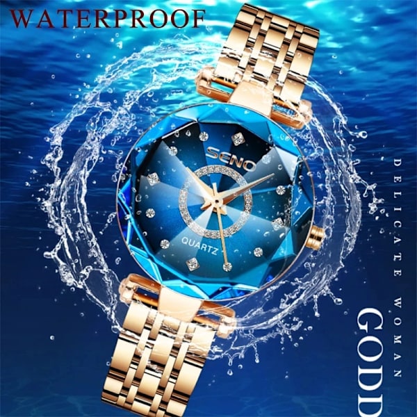 Diamond Watch Lyxmärke 2022 Rhinestone Elegant Damklockor Guldklocka Armbandsur för kvinnor relogio feminino XFCS red