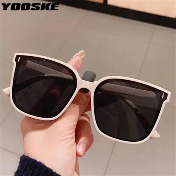 YOOSKE Retro polariserade solglasögon Herr Dam Populära fyrkantiga solglasögon Dam Svarta Glasögon Driver Goggles UV400 Spegel Black polarized