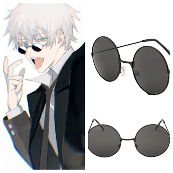 Cosplay Gojo Satoru Glasögon Glasögon Jujutsu Kaisen Svarta Solglasögon Cosplay Kostym Accessoarer Anime rekvisita Män Dam Present Black Other