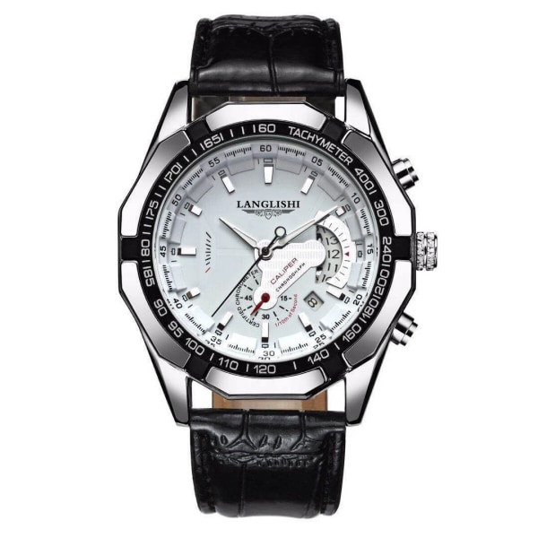 LANGLISHI Automatisk watch Toppmärke Lyximporterad urverk Vattentät Lysande Mekanisk Armbandsur White Black
