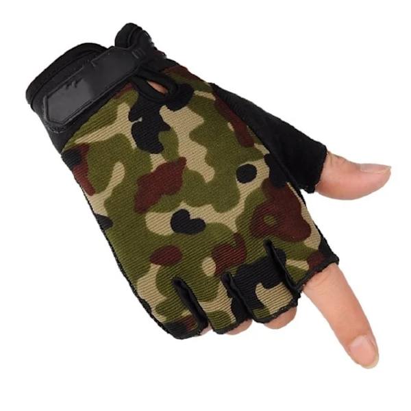 Taktiska utomhushandskar Taktiska handskar Halvfinger Sporthandskar Fitness Fotvandring Ridning Cykling Militär Kvinnors Herrhandskar 1-camouflage M