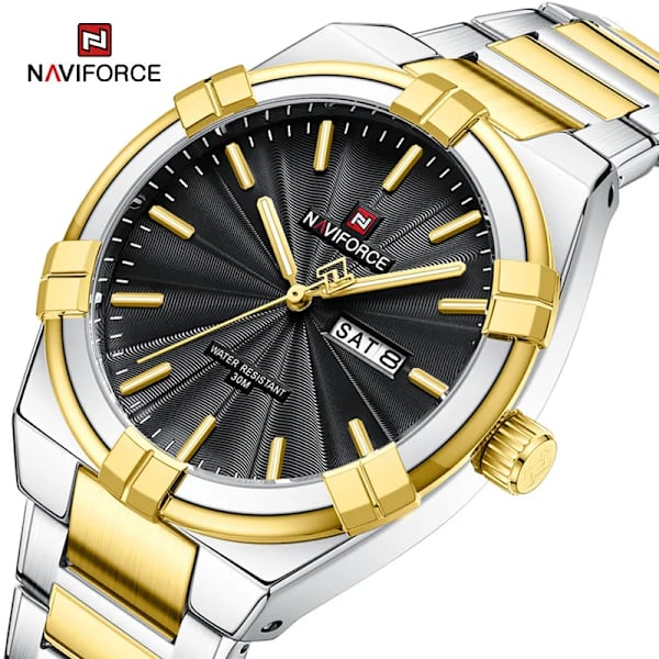 Topp originalmärke NAVIFORCE Quartz klockor för män Lyx vattentät rostfritt stål Casual Armbandsur 2023 Ny modedesign SBE