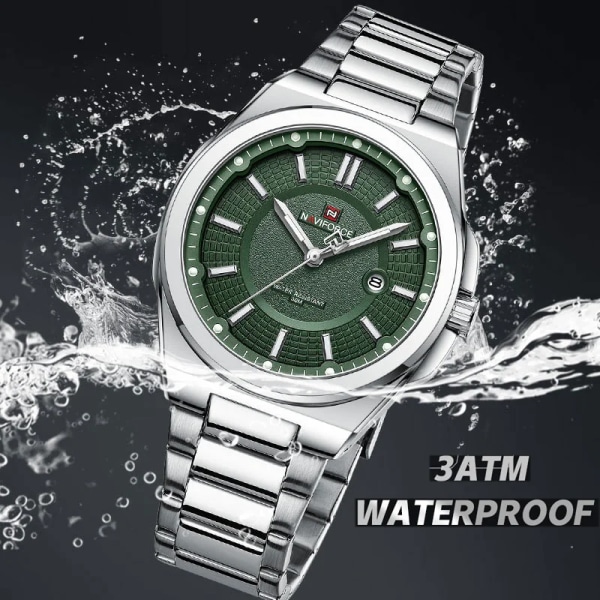 NAVIFORCE 2023 Quartz Watches Herr Lyxmärke Vattentät Sport Rostfritt Stål Lysande Man Armbandsur Relogio Masculino GW-BOX