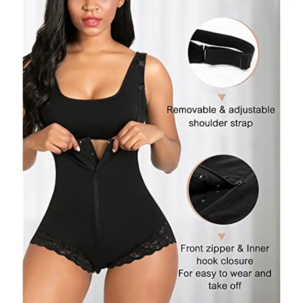 Fajas Colombianas Waist Trainer Kvinnor Reduktivt gördel Modelleringsrem Platt Mage Bantning Bälte Dragkedja Magstrimmer Black S