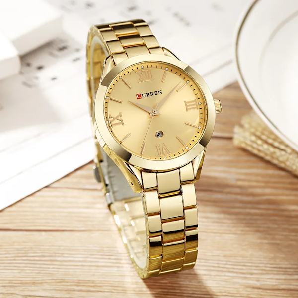 CURREN Guldklocka Watch Damklockor Creative Steel Damarmband Klockor Damklocka Relogio Feminino Montre Femme Rose gold blue
