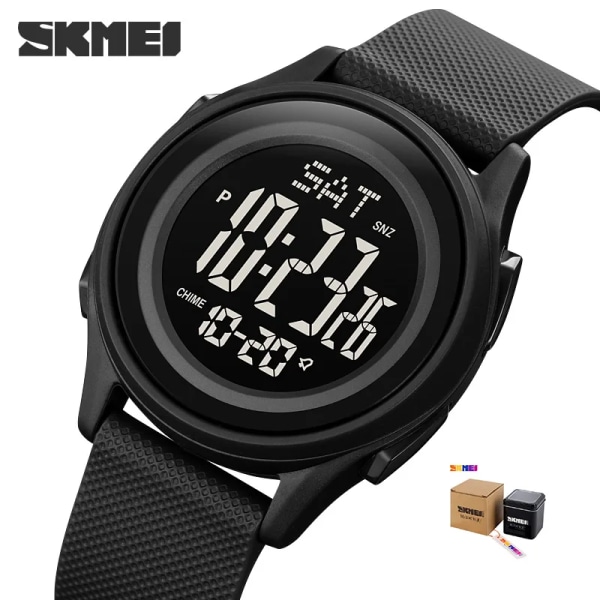 Watch Herr Multifunktionsklockor Väckarklocka Chrono 5Bar Vattentät Watch SKMEI Relogio Masculino Black Black BOX