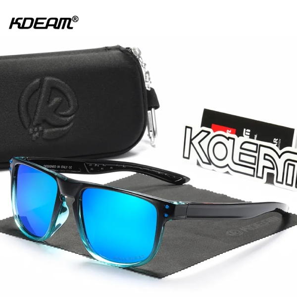 KDEAM Slitstarka lätta polariserade solglasögon Solglasögon i alla passform för män Beläggning Lins Minimera bländning Hårt case ingår C2 Black hard case