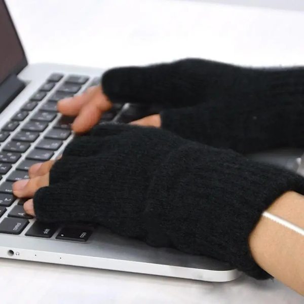 2022 Nya Vinter elektriska uppvärmningshandskar Bärbar dator thermal USB uppvärmda handskar elektrisk uppvärmningshandske varma stickade handskar sportvante Gray
