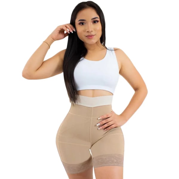 Fajas Colombiana Vardagsliv Använd dubbeltrycksformande shorts bantning Spets Shapewear Gördel sömlös waist trainer Body Shaper Black XXL