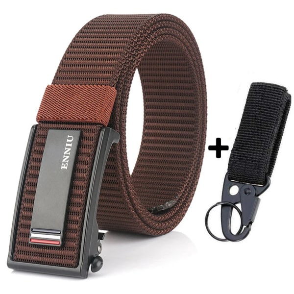 Nytt mode herrbälte Toppkvalitet Bekväma nylon för män Metall Automatiskt spänne Ung Canvas Taktisk designerbälte Coffee Belt A Set 120cm Adjustable