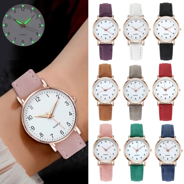 Kvinna Lysande Watch För Casual Grön Rosa Röd Dam Liten Quartz Watch Armbandsur Blue Watch