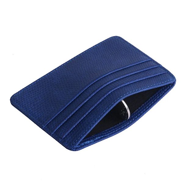 Liten Mini Travel Lizard Mönster Läder Bank Business ID- case För män Kvinnor Med ID-fönster 2020 Ny Sky blue