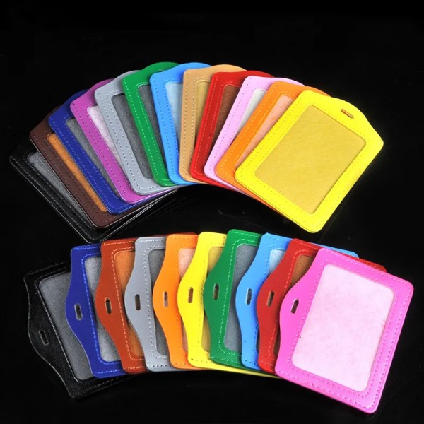 Mode Män Kvinnor Kreditkortshållare Case i PU-läder Studentmärke Buss ID-kortshållare Case Cover Organizer Purple(.740)