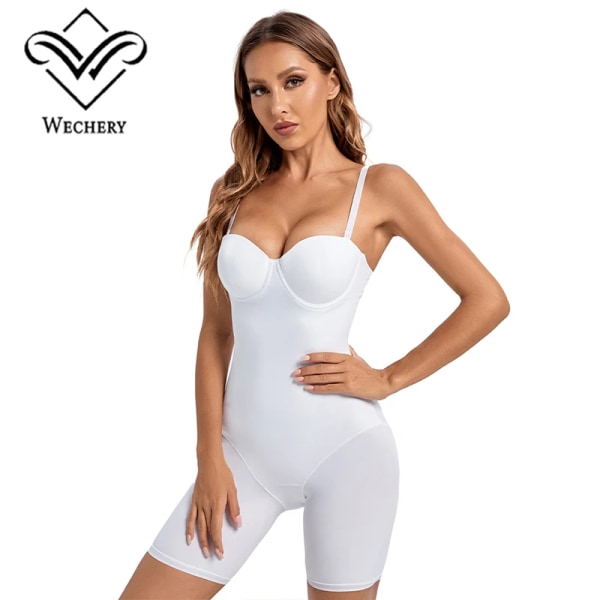 Kvinnor Playsuit Casual Body Shapewear Bodysuit Skinny Romper Med Cup Fitness Slimming Shapers Bekväma stretchunderkläder Black L