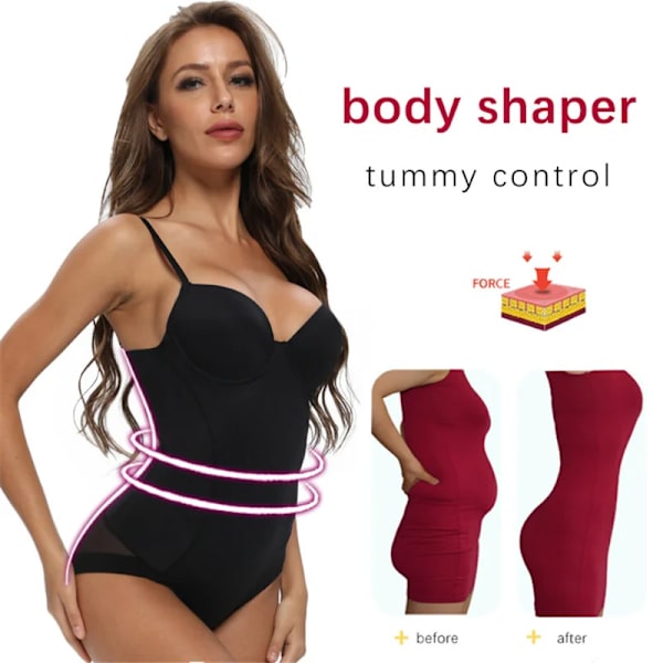 Shapewear Bodysuits Underkläder Slimming Bodys Dam Sexig Body Body Shaper Underkläder Svart Trimmer Modelleringsrem Black M