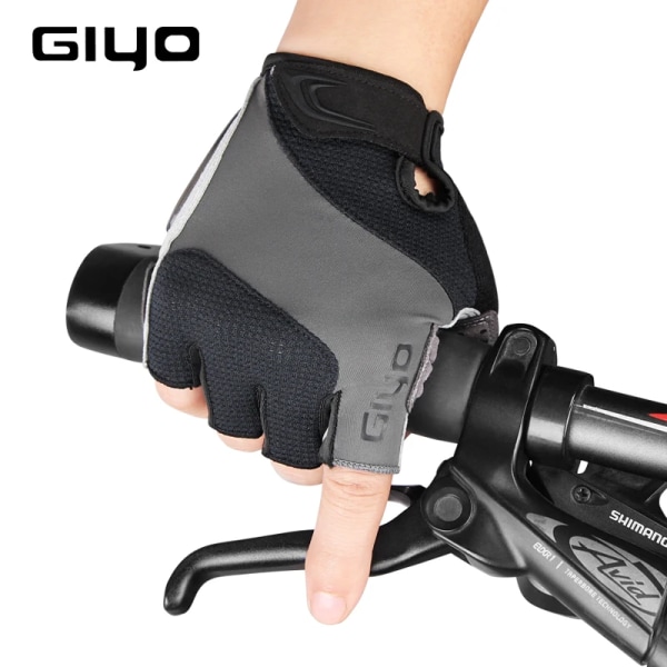 GIYO Cykelhandskar Halvfinger utomhushandskar för män Kvinnor Extra Gel Pad Andas MTB Road Racing Ridning Cykelhandskar DH Red L