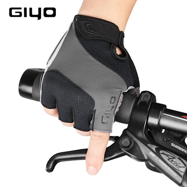 GIYO Cykelhandskar Halvfinger utomhushandskar för män Kvinnor Extra Gel Pad Andas MTB Road Racing Ridning Cykelhandskar DH White M