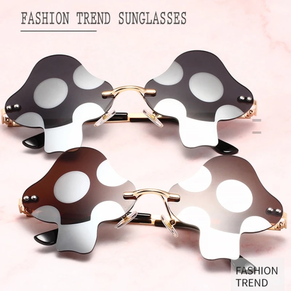 Senaste Svampsolglasögon Dam Super Maria Retro Steam Mushroom Bågglasögon Mode Bal Party Glasögon Oculos De Sol Type 8