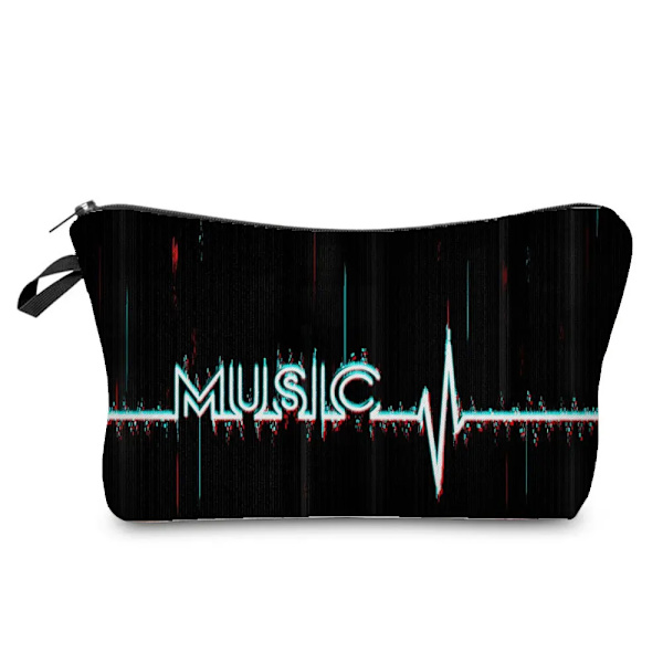 Högkvalitativ organizer Bärbart case Piano Gitarrmålning Dam Sminkväska Värmeöverföring Musiknoter Print Kosmetiska väskor hz7352 Music Bag