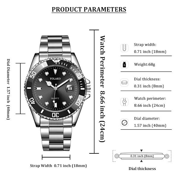 Watch Ny lyx watch Herr Vattentät Date Grön Urtavla Klockor Mode Manklocka Watch Relogio Masculino SV2