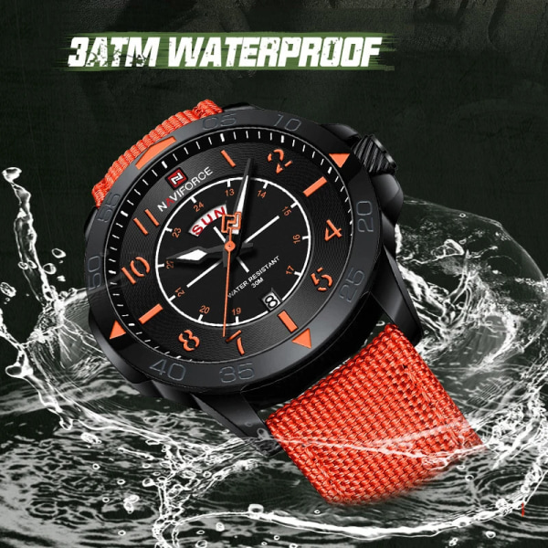 Ny stil NAVIFORCE Nylon Herrarmbandsur Mode Casual Man Vattentät Watch Original Märke Manklockor BBGY-BOX