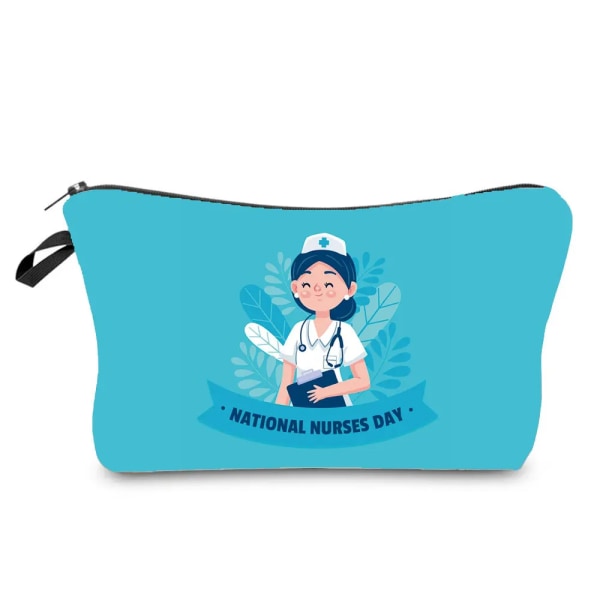 Värmeöverföring Organizer Pennfodral Tecknad Tandläkare Sjuksköterska Print Kosmetiska väskor Mode Kvinnor Designer Sminkväska hz4555 Nurse Bag