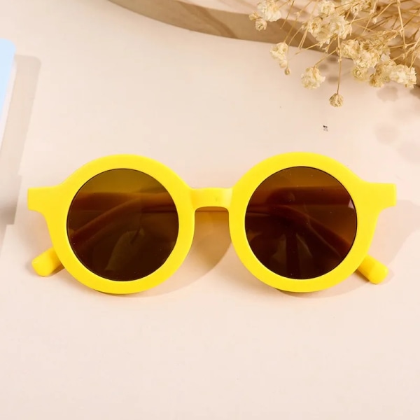 2023 Mode Runda Barn Solglasögon Klassiska Söta Flickor Pojkar Barn Solglasögon UV400 Skyddsglasögon Baby De Sol Gafas C-yellow