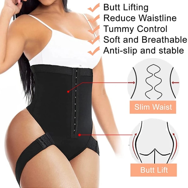 Kvinnors rumpa Lyftare Midja Cinchers Shapewear Manschett Magkontroll Trosor Lyft Höfterna Hög midja Body Shaper Trainer Underkläder Black 4XL