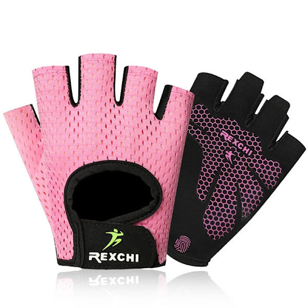 Sommar Fitness Handskar för män Gym Tyngdlyftning Yoga Dam Andningsvante Träning Sport Halkfria cykelhandskar med halvfinger Black XL(.569)