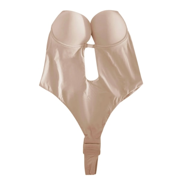 Double under Trainer Shapewear För kvinnor Plus Size Rygglös Inbyggd BH Body Shaper Sömlös med Öppen Stretch Vinyl Body A XXL