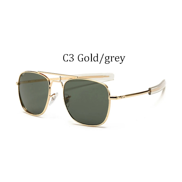 2021 New Fashion pilot Solglasögon Män Märkesdesigner American Army Military Optical AO Solglasögon Oculos de sol 8054 C3 Other